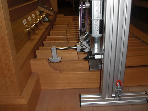 Pedal-Aufbau zwischen schwarzen Pedalen